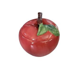 Red Apple Cookie Jar 9x11"
